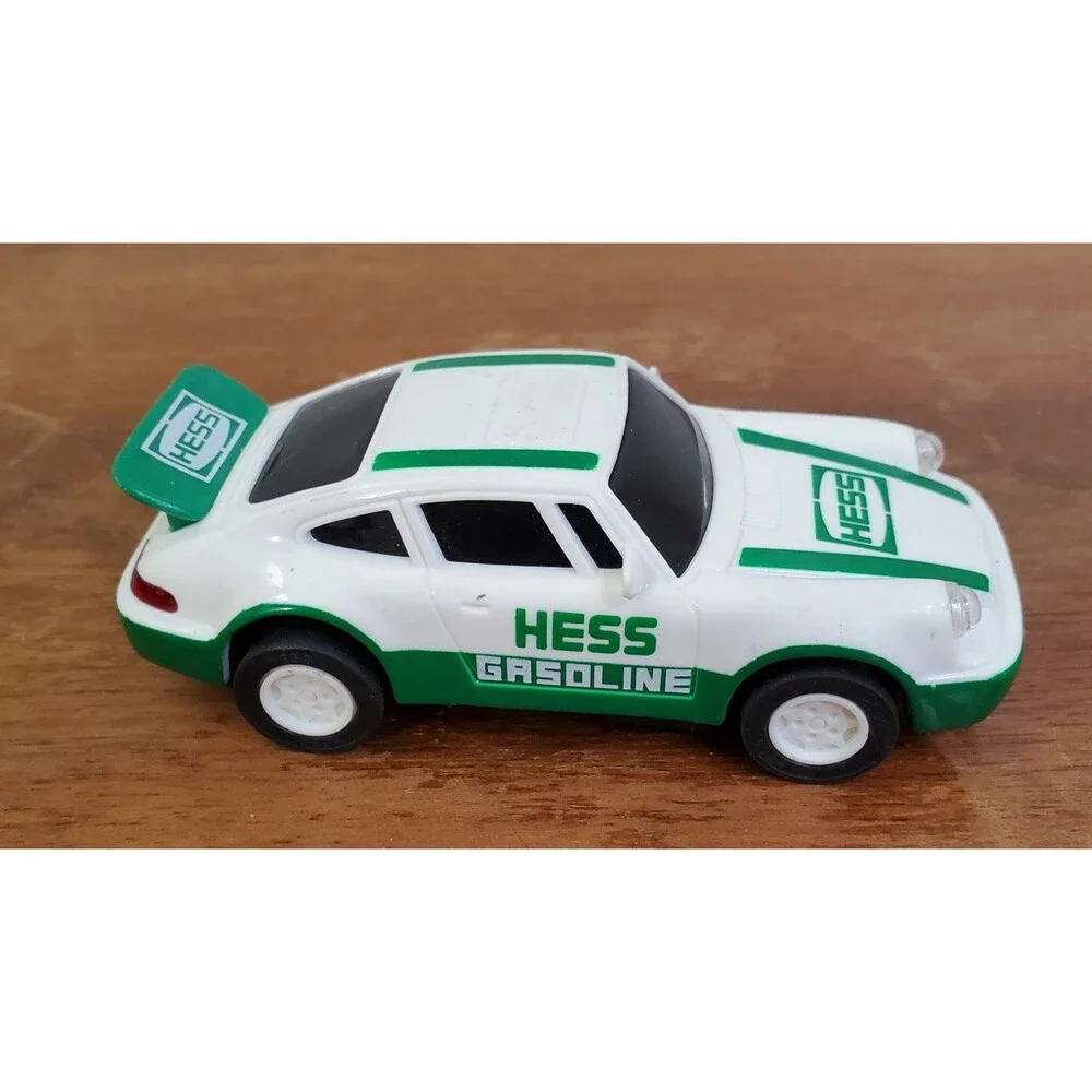 HESS Gasoline Toy Race Car White Green Logo Friction Action 1992 VTG Not Tested